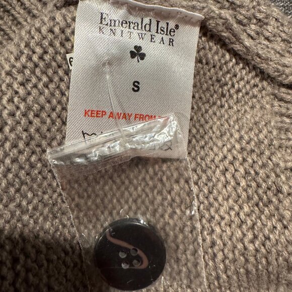 Men's NWOT Emerald Isle Knitwear Wool Blend Irish Burren Sweater Small Sweater - Picture 9 of 10